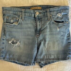 Joe's Jeans Light Blue Distressed Jean Shorts